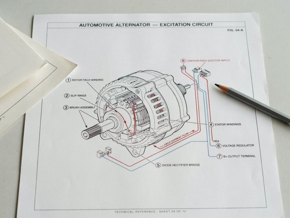 schemat elektryczny alternatora