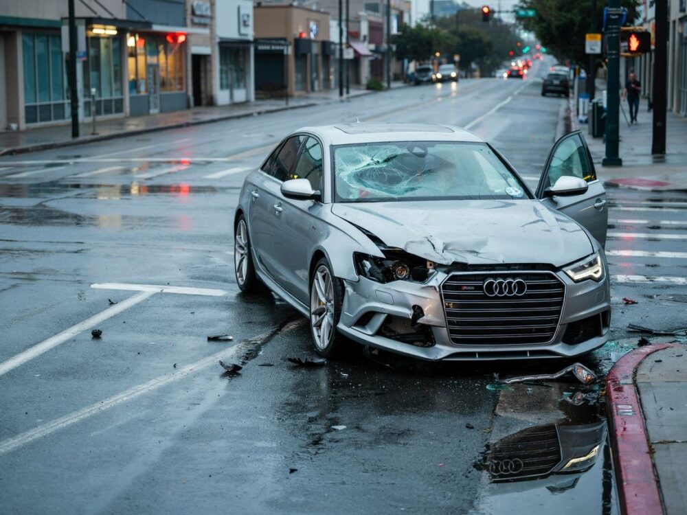 zniszczony przód Audi RS6